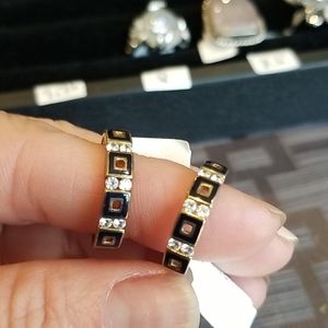Enamel/CZ ring set sz 7.75/5.75